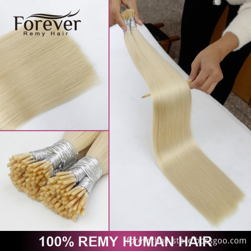 Xuchang Forever Top quality wholesale 100 real Indian remy human blonde #60 double drawn i tips hair extensions